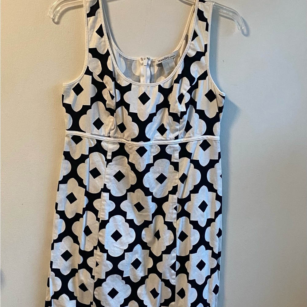 Laundry by Design Black and White Patterned Dress